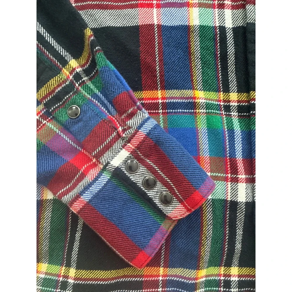 Ralph Lauren‎ Plaid Western Shirt Kids Size 12 Multi Color Flannel Snap Rodeo